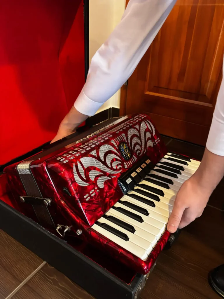 Harmonika helytelen kivétele a tokból